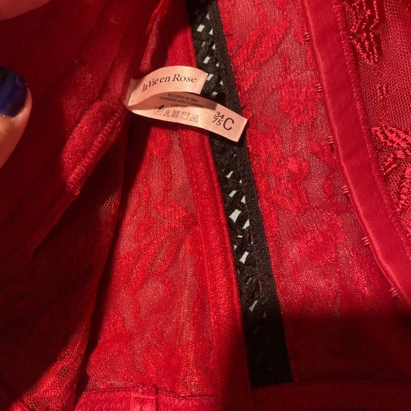 Red Lace Corset Top - Picture 3 of 3